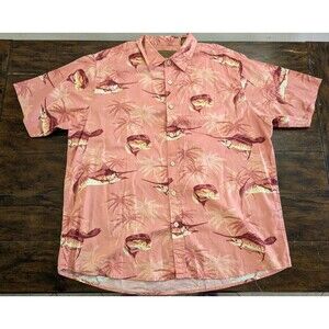 Clearwater Outfitters XL Coral Haze Swordfish Palm Tree Shirt Fishing Tropical